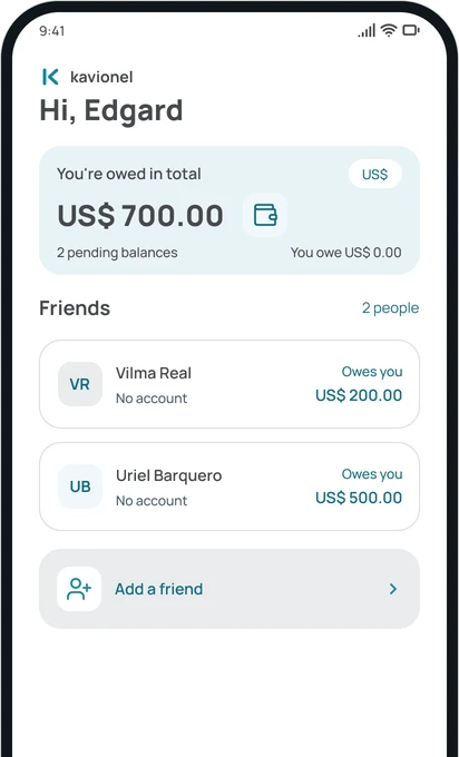 The Friends screen in the app