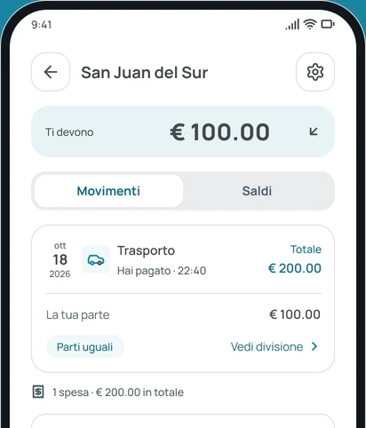 I movimenti di un gruppo nell'app