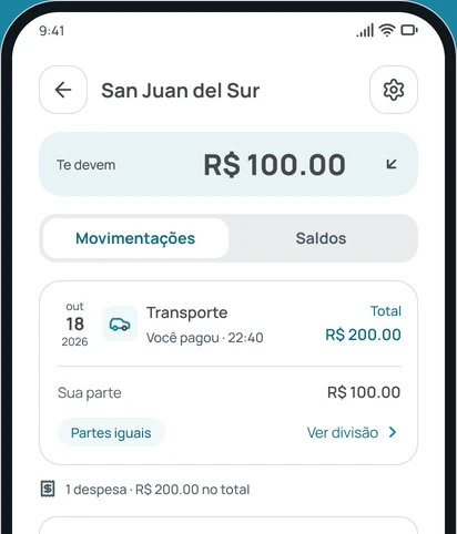 As movimentações de um grupo no app