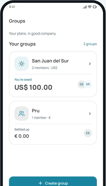 Groups in the light theme