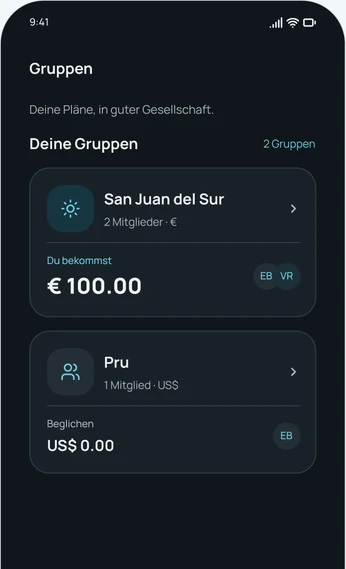 Die Gruppen im dunklen Design