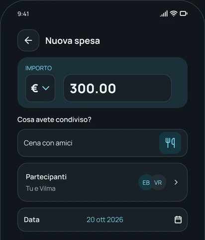 Aggiungere una spesa nell'app