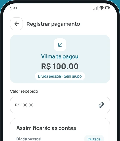 Registrar um pagamento no app