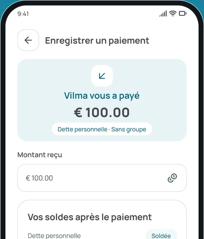 Enregistrer un paiement dans l'app