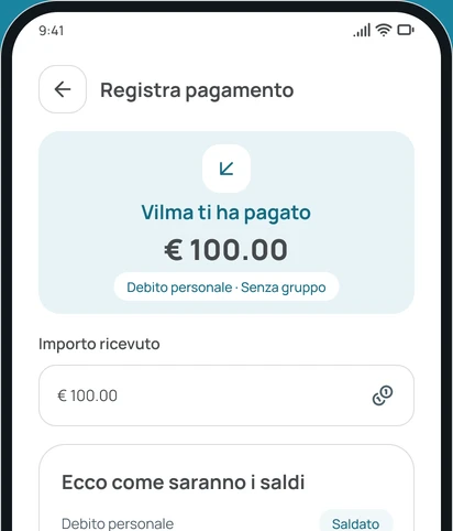 Registrare un pagamento nell'app
