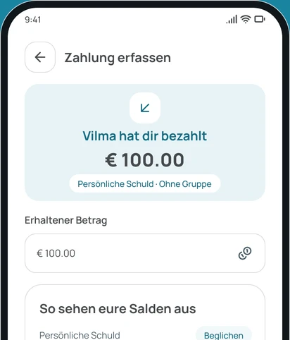 Eine Zahlung in der App erfassen